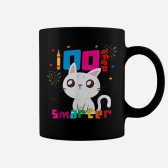 100 Days Smarter Happy 100Th Day Of School Kitty Cat Coffee Mug | Crazezy