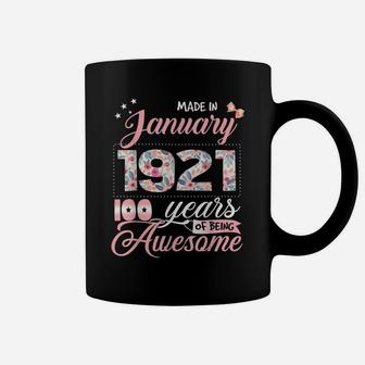 100Th Birthday Floral Gift For Womens Born In January 1921 Coffee Mug | Crazezy