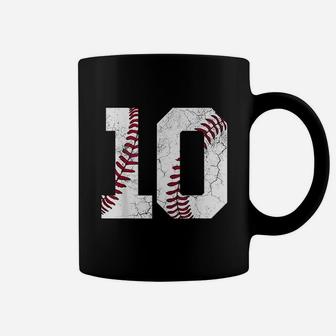 10Th Birthday Gift Baseball Boys Kids Ten Number 10 Tenth Coffee Mug | Crazezy