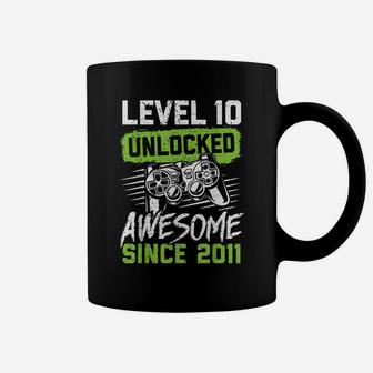 10Th Birthday Gift Level 10 Unlocked Awesome Since 2011 Coffee Mug | Crazezy