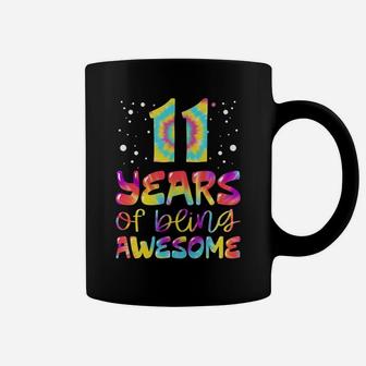 11 Years Of Being Awesome Tie Dye 11 Years Old 11Th Birthday Coffee Mug | Crazezy UK