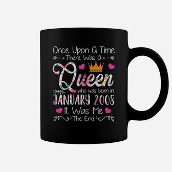 13 Years Birthday Girls 13Th Birthday Queen January 2008 Coffee Mug | Crazezy