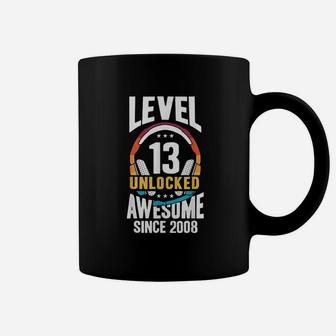 13Th Birthday Gift Level 13 Unlocked Awesome Since 2008 Coffee Mug | Crazezy