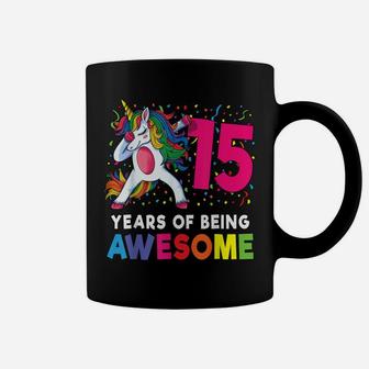 15Th Birthday Dabbing Unicorn Party Gift 15 Years Old Girls Coffee Mug | Crazezy DE