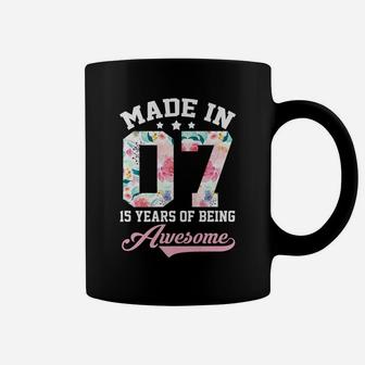 15Th Birthday Girl Gift For Teenager Girls Made In 2007 Coffee Mug | Crazezy UK