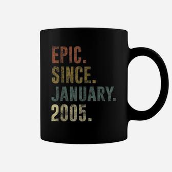 16Th Retro Birthday Gift - Vintage Epic Since January 2005 Coffee Mug | Crazezy CA