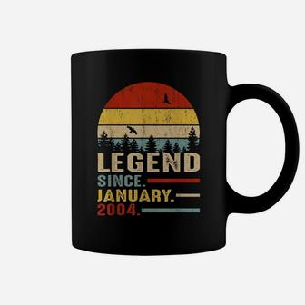 17 Years Old Retro Birthday Gift Legend Since January 2004 Coffee Mug | Crazezy