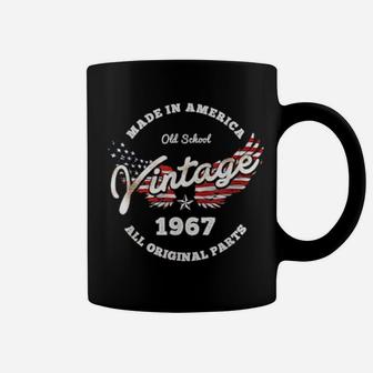 1967 Old School Made America 54Th Birthday Distressed Coffee Mug - Monsterry