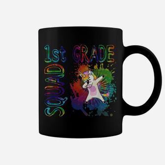 1St Grade Squad First Grade Dabbing Unicorn Tie Dye Design Coffee Mug | Crazezy