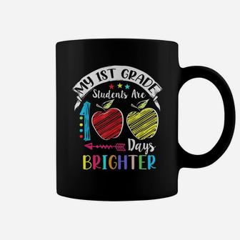 1St Grade Teacher 100 Days Brighter 100Th Day Of School Gift Coffee Mug | Crazezy