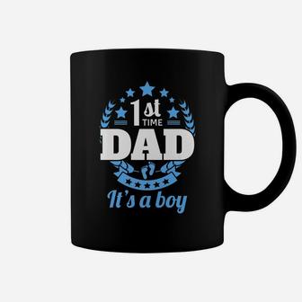 1St Time Dad It's A Boy Gifts Funny First Baby Announcement Coffee Mug | Crazezy UK