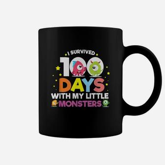 I Survived 100 Days With Monsters Student And Teachers Gift Coffee Mug