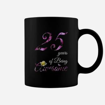 25 Year Old Awesome Floral 1996 25Th Birthday Gift Coffee Mug | Crazezy DE