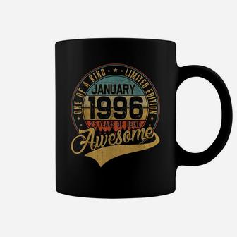 25Th Birthday Gift Retro January 1996 25 Yrs Old 25Th Bday Coffee Mug | Crazezy AU