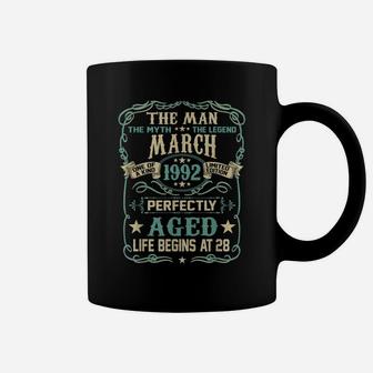 28Th Birthday Gift The Man Myth Legend Born In March 1992 Coffee Mug | Crazezy