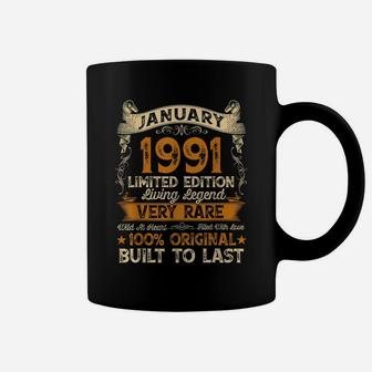 30Th Birthday Gift 30 Years Old Retro Vintage January 1991 Coffee Mug | Crazezy DE