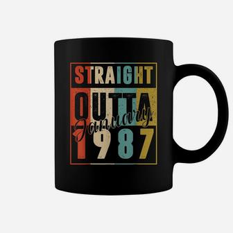 34 Years Old Retro Birthday Gift Straight Outta January 1987 Coffee Mug | Crazezy