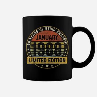 34Th Birthday Gift 34 Years Old Awesome Since January 1988 Coffee Mug | Crazezy