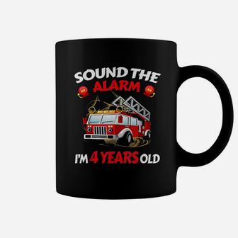 4 Years Old Fire Truck Firefighter Coffee Mug | Crazezy