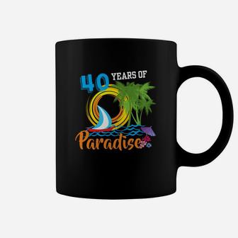 40th Anniversary Hawaiian Party Gift 40 Years Paradise Coffee Mug - Thegiftio UK