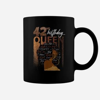 42Nd Birthday Queen Born In 1979 42 Years Old Black Womens Coffee Mug | Crazezy CA