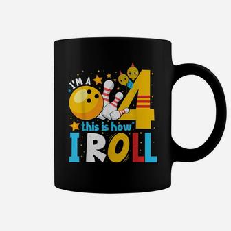 4Th Birthday Bowling Shirt I'm 4 Four This Is How I Roll Coffee Mug | Crazezy