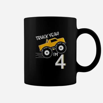 4Th Birthday Monster Truck Design Truck Yeah Im 4 Coffee Mug | Crazezy