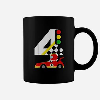 4Th Birthday Race Car Racer 4 Years Old Birthday Boy Coffee Mug | Crazezy DE