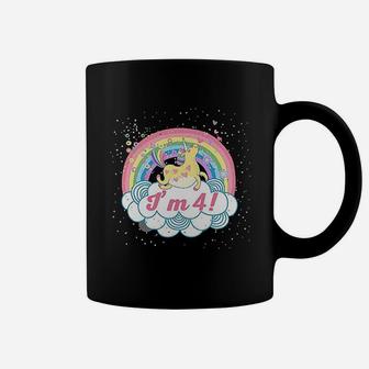 4Th Birthday Unicorn Rainbow Cute Girls Coffee Mug | Crazezy