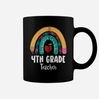 4Th Grade Teacher, Funny Boho Rainbow For Teachers Zip Hoodie Coffee Mug | Crazezy DE