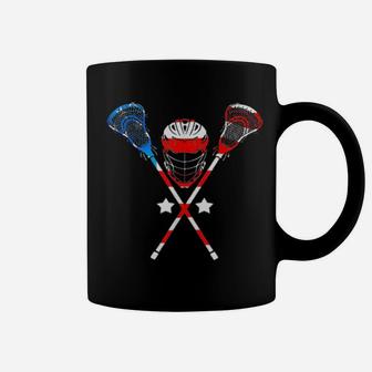 4Th Of July American Flag Patriotic Lacrosse Coffee Mug - Monsterry