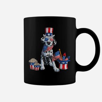 4Th Of July Dalmatian Dad American Sunglasses Dog Puppy Usa Coffee Mug | Crazezy DE