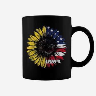 4Th Of July Half Sunflower Half American Flag Flower Lover Coffee Mug | Crazezy