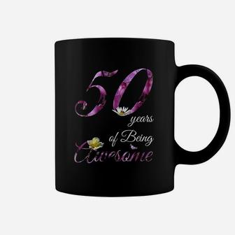 50 Year Old Awesome Floral 1971 50Th Birthday Coffee Mug | Crazezy CA