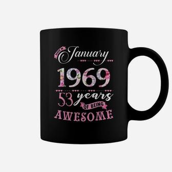 53Rd Birthday Floral Gift For Womens Born In January 1969 Coffee Mug | Crazezy CA