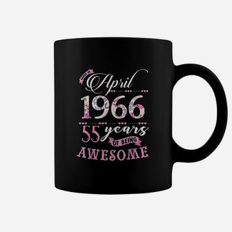 55Th Birthday Floral Born In April 1966 Coffee Mug | Crazezy CA
