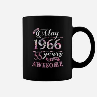 55Th Birthday Floral Born In May 1966 Coffee Mug | Crazezy CA