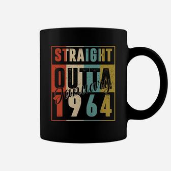57 Years Old Retro Birthday Gift Straight Outta January 1964 Coffee Mug | Crazezy