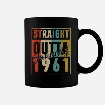 60 Years Old Retro Birthday Gift Straight Outta January 1961 Coffee Mug | Crazezy