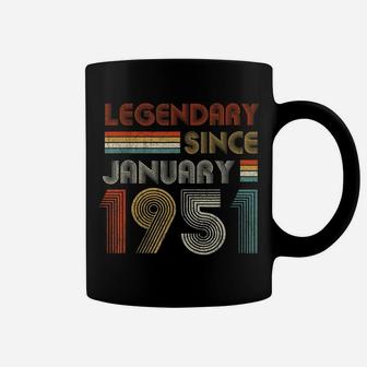 70Th Birthday Gift 70 Years Old Legendary Since January 1951 Coffee Mug | Crazezy