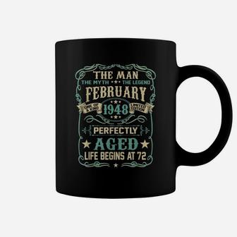 72Nd Birthday Gift The Man Myth Legend Born In February 1948 Coffee Mug | Crazezy