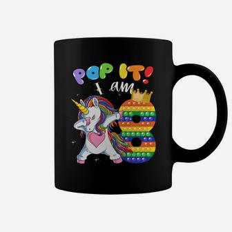 8Th Birthday Girls Dabbing Unicorn Pop It I Am 8 Years Party Sweatshirt Coffee Mug | Crazezy AU