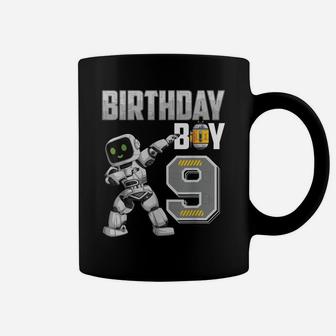 9 Year Old Dabbing Robot 9Th Birthday Science Robotics Coffee Mug | Crazezy