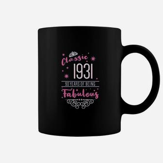 90Th Birthday Gifts Classic 1931 90 Years Fabulous Ladies Coffee Mug | Crazezy