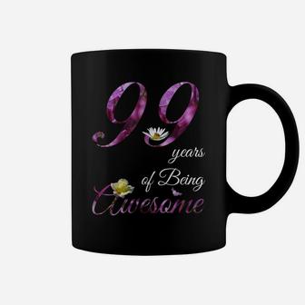 99 Year Old Shirt Awesome Floral 1921 99Th Birthday Gift Coffee Mug | Crazezy CA