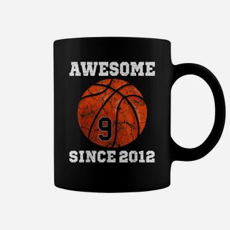 9Th Birthday Basketball Lover Gift 9 Years Old Vintage Retro Coffee Mug | Crazezy DE