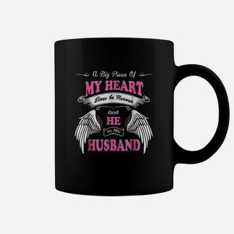 A Big Piece Of My Heart Lives In Heaven He Is My Husband Coffee Mug | Crazezy