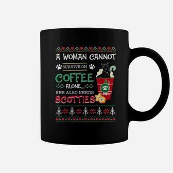 A Cannot Survive On Coffee Alone Scottie Xmas Coffee Mug - Monsterry CA