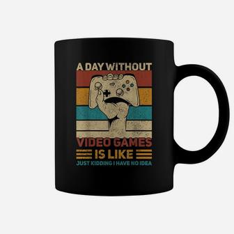A Day Without Video Games Gamer Funny Gaming Apparel Vintage Coffee Mug | Crazezy DE