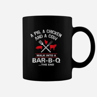 A Pig Chicken Cow Walk Into A Bar Coffee Mug | Crazezy DE